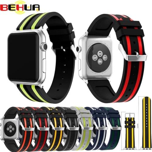 Sport Silicone strap for Apple watch band 38mm 42mm 40mm 44mm correa bracelet Watchband For iWatch Series 4/3/2/1 wrist Straps