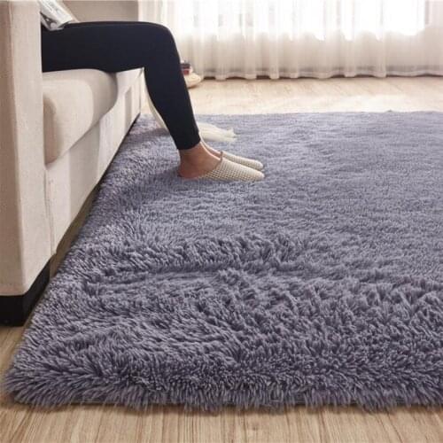 Super Soft Silk Wool Rug Indoor Modern Shag Area Rug Silky Rugs Bedroom Floor Mat Baby Nursery Rug Children Carpet