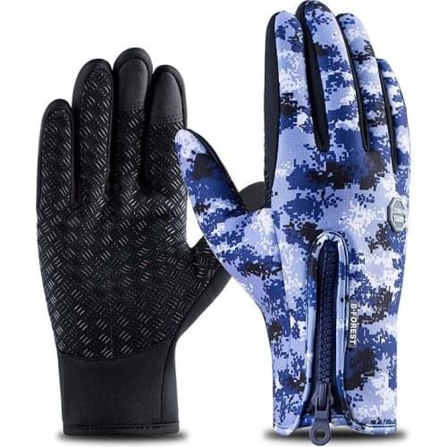 Warm Touchscreen Fishing Gloves Full Finger Winter Gloves Neoprene PU Leather Windproof Pesca Carp Outdoor Cycling Gloves