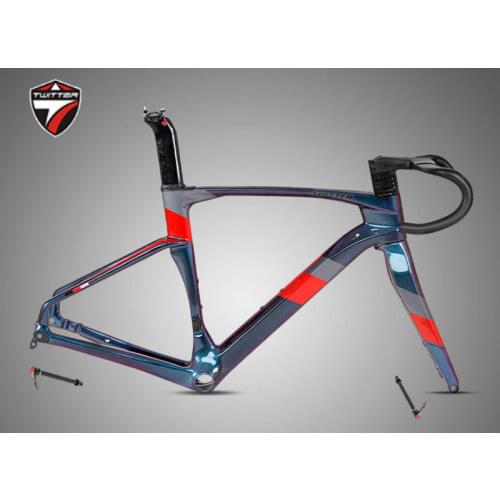 Carbon Bike Frame Twitter CyclonePro Racing Bike Disc Brakes Full Hidden Frame With Carbon Fiber Integrated Bend Handlebar Stem