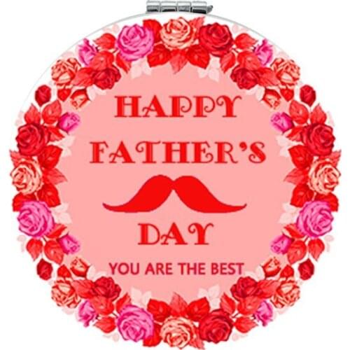 Youhaken colorful and simple picture Printing leather pocket mirror best gift for SUPER PAPA Beard and tie Mirrors FQ934