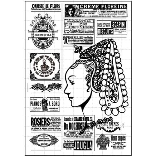 Lady and Tags Clear Stamps Silicone Seal for DIY Scrapbooking Card Rubber Stamps Making Photo Album Handemade Crafts New Stamps