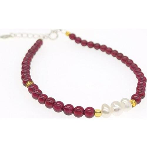 925 Sterling Silver Red Garnet Gemstone Birthstone Womens Adjustable Bracelet for Mom Daughter Healthy Yoga Cure Meditation