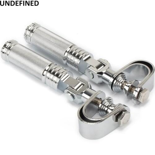 1-1 1/4" Motorcycle Foot Pegs Highway Engine Crash Bar Guard Footrest Mount Clamp For Harley Sportster Dyna Chopper Bobber