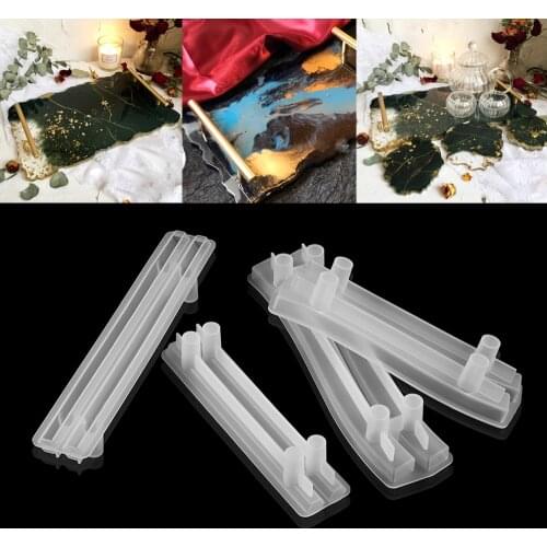 1 pair Fruit Tray Handle Silicone Molds Crystal Clear Epoxy Resin Mold Tray Handle Ornament For DIY Resin Coaster Tray Crafts