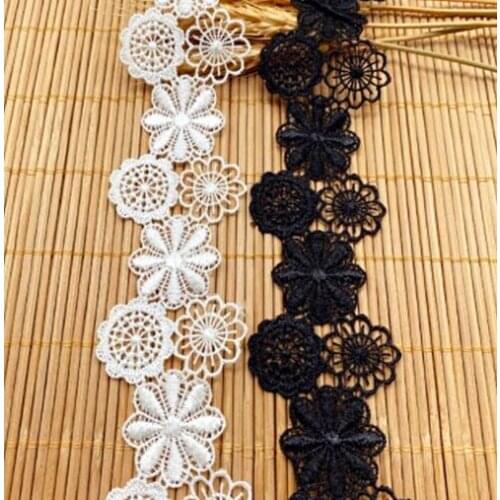 1Yard Wide: 4.3cm Polyester Silk Lace Bar Code Flower Embroider Water-Soluble Clothing Sewing Accessories(ss-2152)