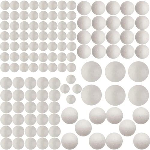 126 Pack Craft Foam Balls, 5 Sizes Including 1-2.4 Inches, Polystyrene Smooth Round Balls, Foam Balls for Arts and Crafts