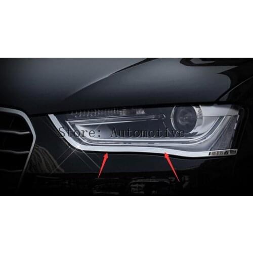 For Audi A4 B8Exterior Front Head Light Lamp Eyelid Cover Trim 2013-2015 2pcs