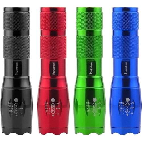 30000LM POCKETMAN LED Flashlights Zoomable 5 Modes Flashlight Waterproof Flashlight Tactical Flashlights Camping Flashlight