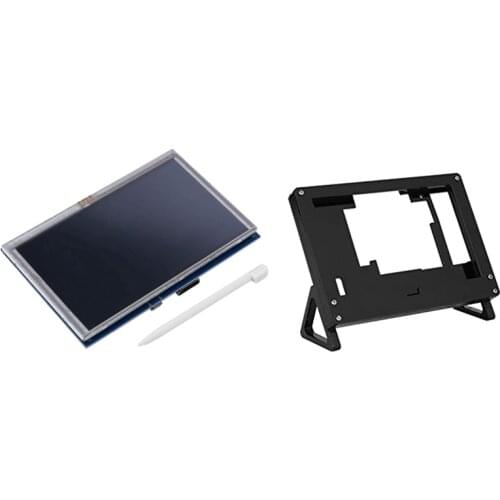 5 Inch LCD HDMI Press Screen 800X480 with 5 Inch Lcd Bracket Case Fixed Bracket Holder for Raspberry Pi 3 Model B