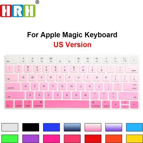 HRH 50pcs Rainbow Gradient Magic Keyboard Covers Silicone Skins Protective Film For Apple Magic Keyboard MLA22B/A US Keyboard