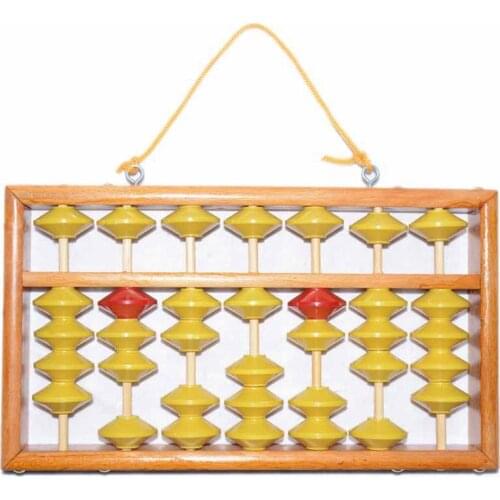 7 Column Non-Slip Hanging Wooden Abacus Chinese Soroban Educational Tool Mathmetic Calculator for Student Teacher