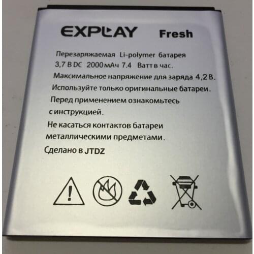 2000mAh Fresh Battery For Explay Fresh Li-ion Cell phone Replacement Batteries High capacity batter