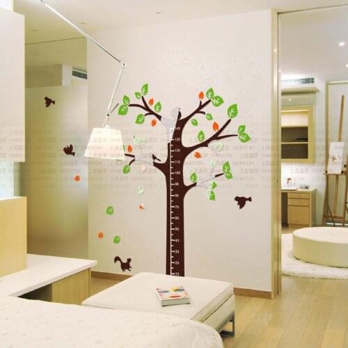 Cartoon height tree 3d Acrylic crystal wall stickers For kids room Kindergarten Child room DIY art wall decor stickers