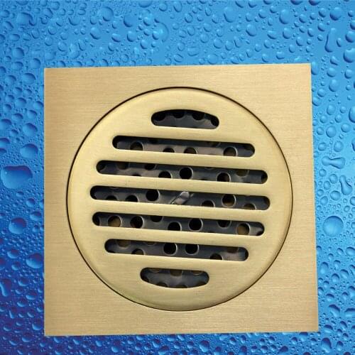 Free shipping hot sale 10*10cm square floor drain for bathroom or balcony to flush water with solid brass China floor drains