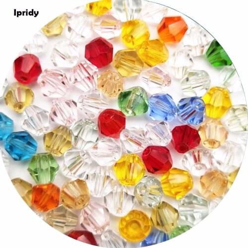 Free Shipping 100Pcs/Lot Crystal Bicone Beads 4mm Czech Loose Corn New Cut Faceted Glass Beads for DIY Jewelry Necklace Bracelet