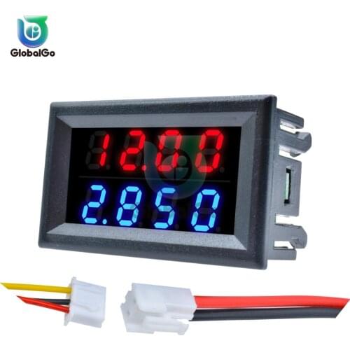 Dual LED Display Mini Digital Voltmeter Ammeter DC 100V 200V 10A Panel Amp Volt Voltage Current Meter Tester Detector 4 Bits