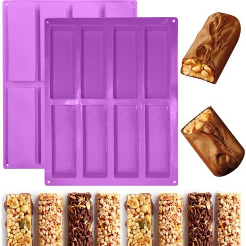 8 Cavity Cake Mold Rectangular Chocolate Silicone Moulds DIY Handmade Soap Mold Moon Cake Decorate Baking Mould Cube Tray Ice