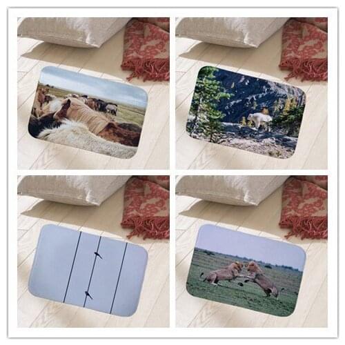 French bulldog floor mat hallway doormat suede Welcome entrance door mat anti-slip water Water absorption carpet 40x60cm