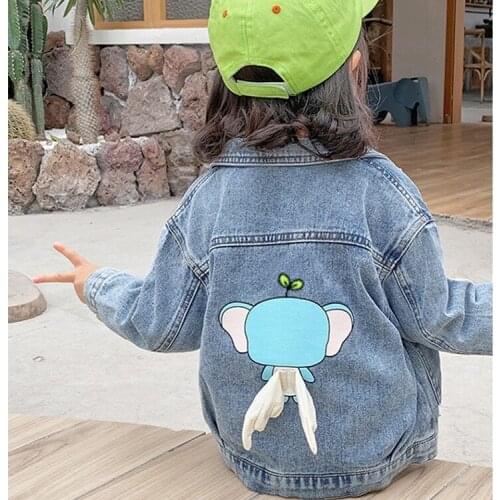 2 3 4 5 6 Y Baby Girls Denim Jackets Spring Autumn Kids Fashion Cartoon Outwear Casual Cute Denim Coats for Girl Toddler Clothes