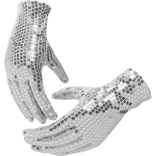 Michael Jackson Billie Jean Gold Color Sequin Glove For Party Dance Performance Props Adult Dancing Gloves For Halloween