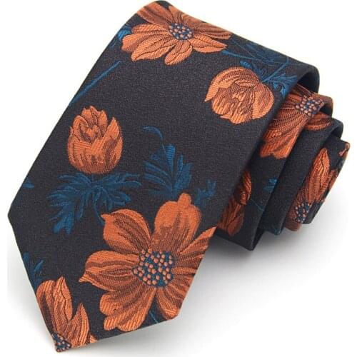Fashion Casual Mens Tie 2021 Brand New Floral Print 7CM Neck Tie Great for Party Wedding Work Groom Business Suit Necktie