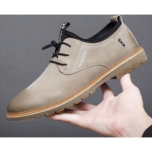 Spring Autumn Mens Shoes Formal Dress Flats High Quality Split Leather Lace Up Oxfords Comfortable Male Footwear Business Shoes