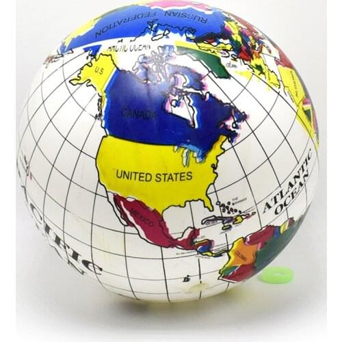30cm Inflatable Globe PVC World Globe Inflatable Earth Beach Ball for Beach Playing or Geography Teaching for Kids Teachers