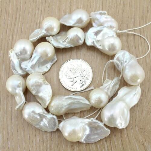 New Arrival!!Natural White Baroque Loose Pearl Strand 20-27mm Nucleated Pearls DIY Jewelry Accessories Party Gifts EE3013