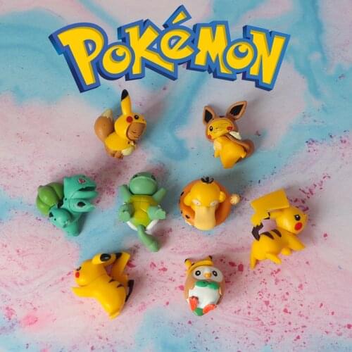 TAKARA TOMY Genuine Pokemon Bulbasaur Squirtle Psyduck Eevee Cute Action Figure Model Toys