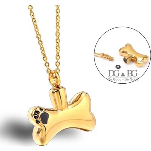 Mini Keepsake Pet Dog Bone Urn Necklace Memorial Ashes Holder Cremation Ashes Keepsake Funeral Memorials jewelry for cat ashes