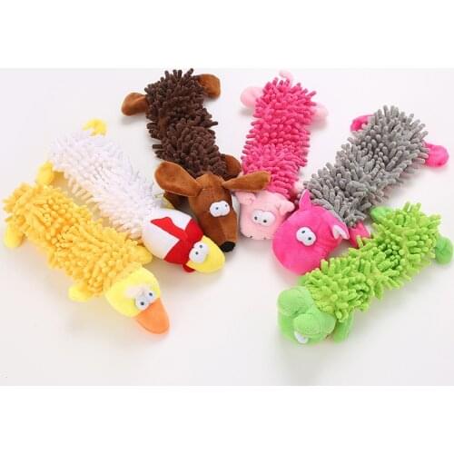 Animals Shape Dog Chew Toy Plush Squeaker Dog Toys for Dogs Pet Products Training Teething Toys for Pig Duck honden speelgoed