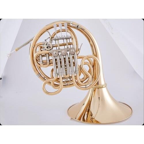 Newest Beautiful Bach 4 Keys Bb/F Double French Horn Brass gold Colour Professional Musical instrument with case