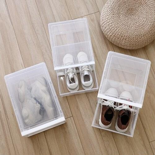 Transparent plastic drawer storage box shoe box sundries storage box push-pull high-heeled box household items