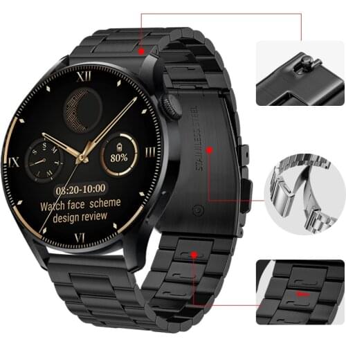 Watch Strap for Huawei Watch 3 / 3pro Stainless Steel 22mm Smart Watch replacement strap titanium grey /silver / black color New