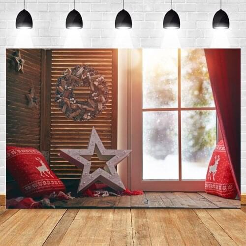 Christmas Backdrop Winter Window Star Photography Background Photo Studio Baby Portrait Vinyl Photocall Photozone Photophone