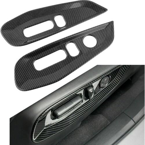 Carbon Fiber Style Car Seat Adjustment Frame Cover Trim For Honda CR-V CRV 2017 2018 2019 2020 2021 ABS Plastic 2Pcs