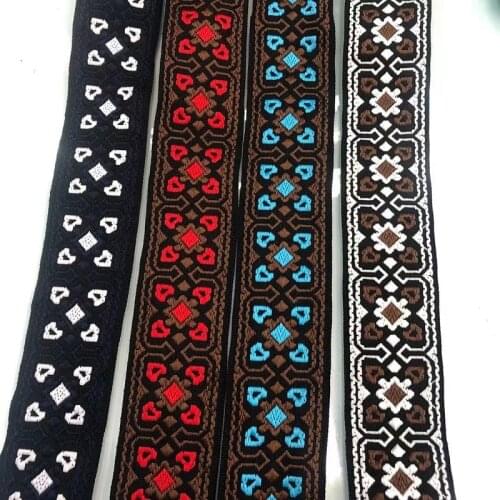 6 yards/lot wide 5CM Woven Jacquard Ribbon geometric totem for straps clothing accessory ZH-4905
