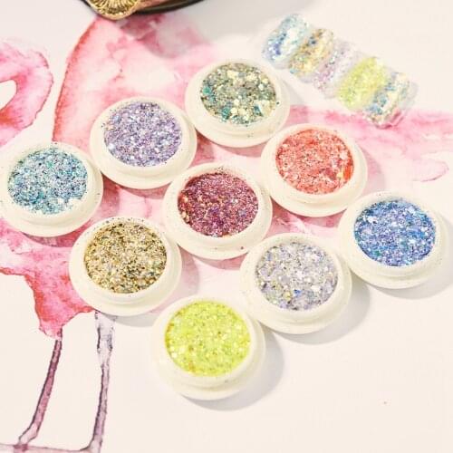 1pcs High Quality New Charm Nails Sequins Gradient Glitter Size Mixed Crystal Extension Armor Decoration DIY Nail Art Design