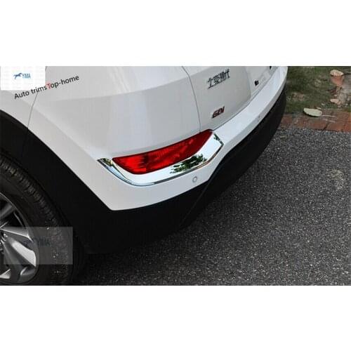 Yimaautotrims Rear Fog Lights Lamp Eyelid Eyebrows Cover Trim 2 Pcs Fit For Hyundai Tucson 2016 2017 2018 ABS Chromium Styling