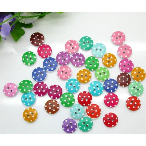 100Pcs Mixed Round Dot Wooden Buttons Flatback Cabochon Scrapbooking Crafts Wood Knopf Bouton Decor Diy Accessories