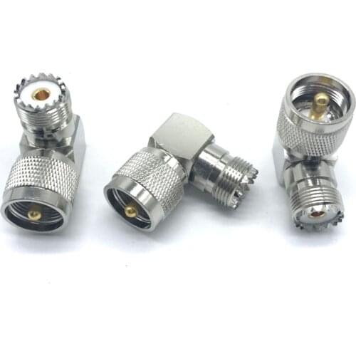 Lot 2PCS M Right Angle Coax Adapter 90 Degree M Male to M Female RF Coaxial Cable Connector for Ham Radio Walkie Talkie