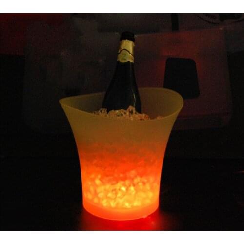 20PCS Bar 5 liters Volume plastic led ice bucket color changing nightclubs LED light ice bucket Champagne wine beer ice bucket