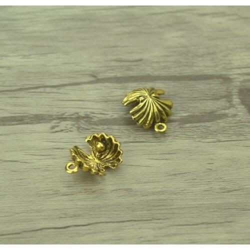 30pcs/lot Fashion Antique gold Alloy shell Charms Fit Pendants & Necklace Jewelry Findings DIY Handcraft 16*13mm D714