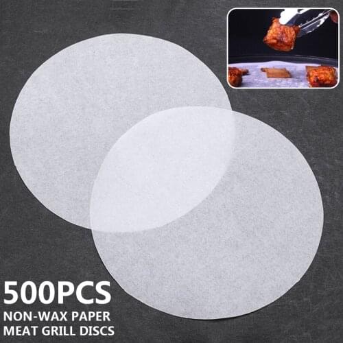 500pcs Kitchen Baking Paper Ilicon Fluid Material For Round Steamer Barbecue Pad Paper Prevent Meat Sticking 11cm