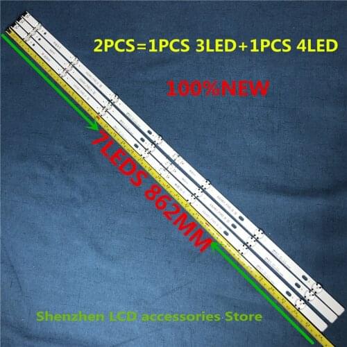 6PSC=3PCS 3LED+3PCS 4LED 7leds For LG 43 inch TV 43LX300C-CA LF51-FHD-A HC430DUE COB 43LH51_FHD A SSC_43inch_FHD 862mm 100%NEW