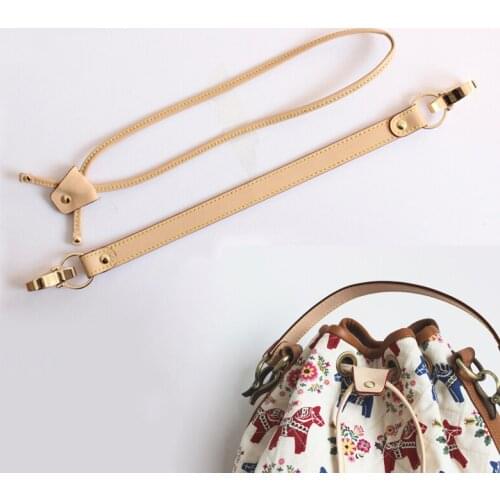 YESIKIMI Bag Accessories Straps Drawstring For Bucket Bag Good Quality Genuine Leather Gold hook Bag Strap For Luxury Bag