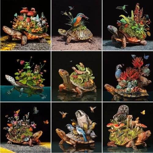 5D DIY Diamond Painting Turtle Bird Sea Animal Diamond Embroidery Decorative Painting Cross Stitch Kit Handicraft Needlework Art