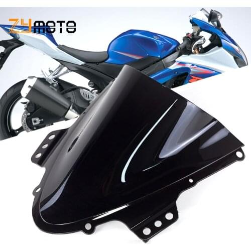 Black Clear Motorcycle Windshield WindScreen Double Bubble For SUZUKI GSX R1000 2005 2006 GSXR1000 GSX-R