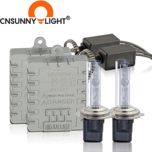 CNSUNNYLIGHT 1s Fast Bright 55W HID Xenon Headlight H7 H1 H3 H11 H8 HB3 HB4 9005 9006 881 H27 Bulb 4300K 6000K 8000K Fog Lamp